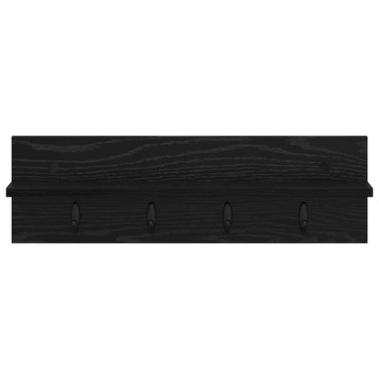 vidaXL Wall-Mounted Coat Rack Wall-mounted Black Oak 60 x 10.5 x 18 cm