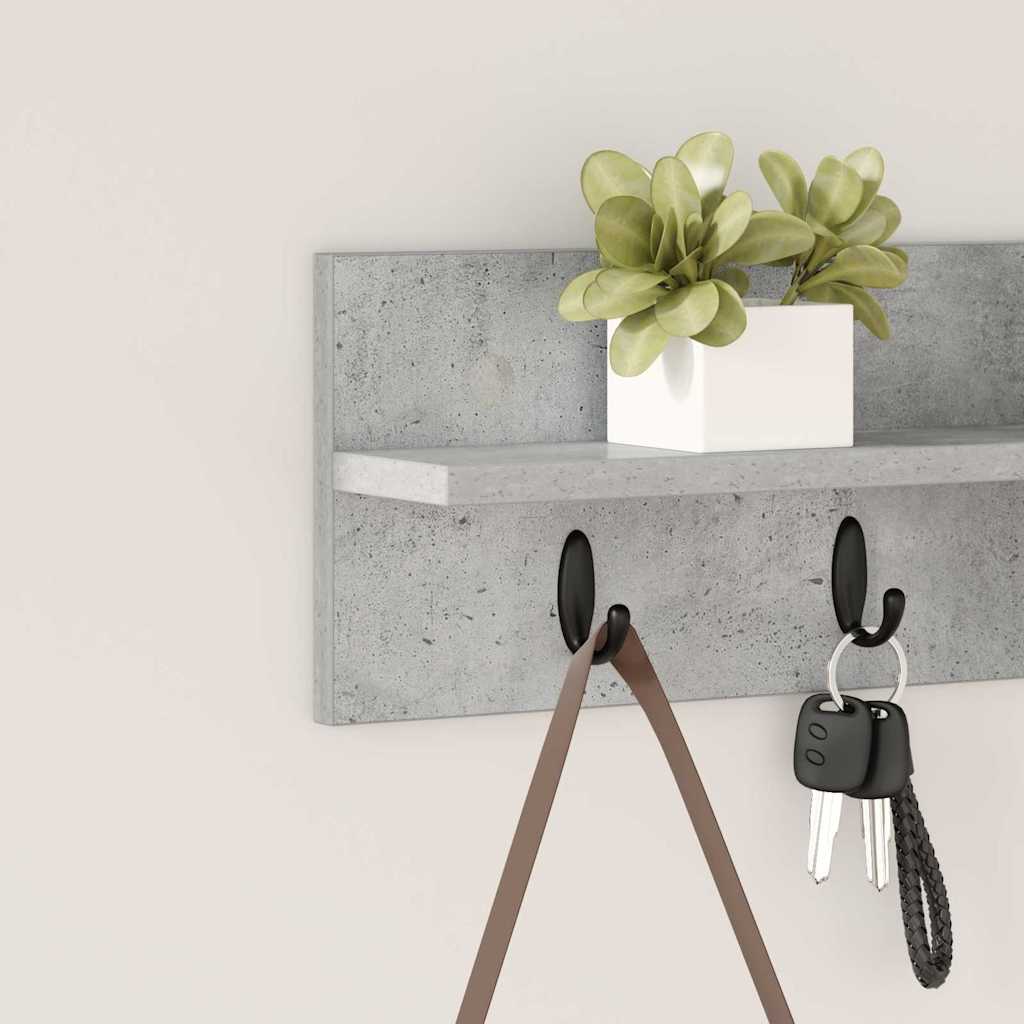 vidaXL Wall-Mounted Coat Rack Concrete Grey 60 x 10.5 x 18 cm