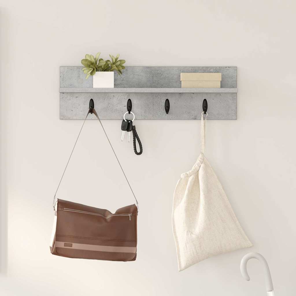 vidaXL Wall-Mounted Coat Rack Wall-Mounted Concrete Grey