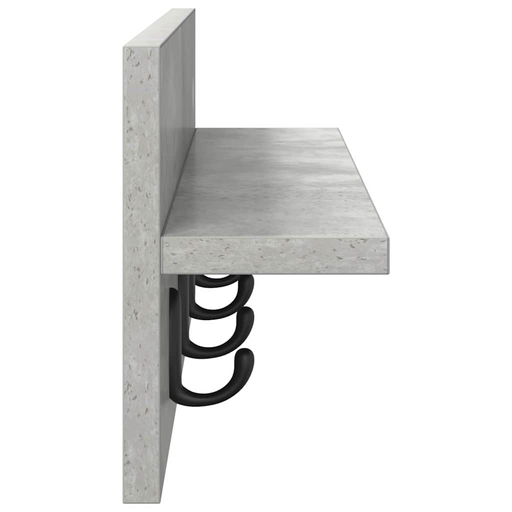 vidaXL Wall-Mounted Coat Rack Concrete Grey 60 x 10.5 x 18 cm