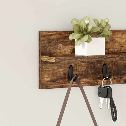 vidaXL Wall-Mounted Coat Rack Smoked Oak 60 x 10.5 x 18 cm