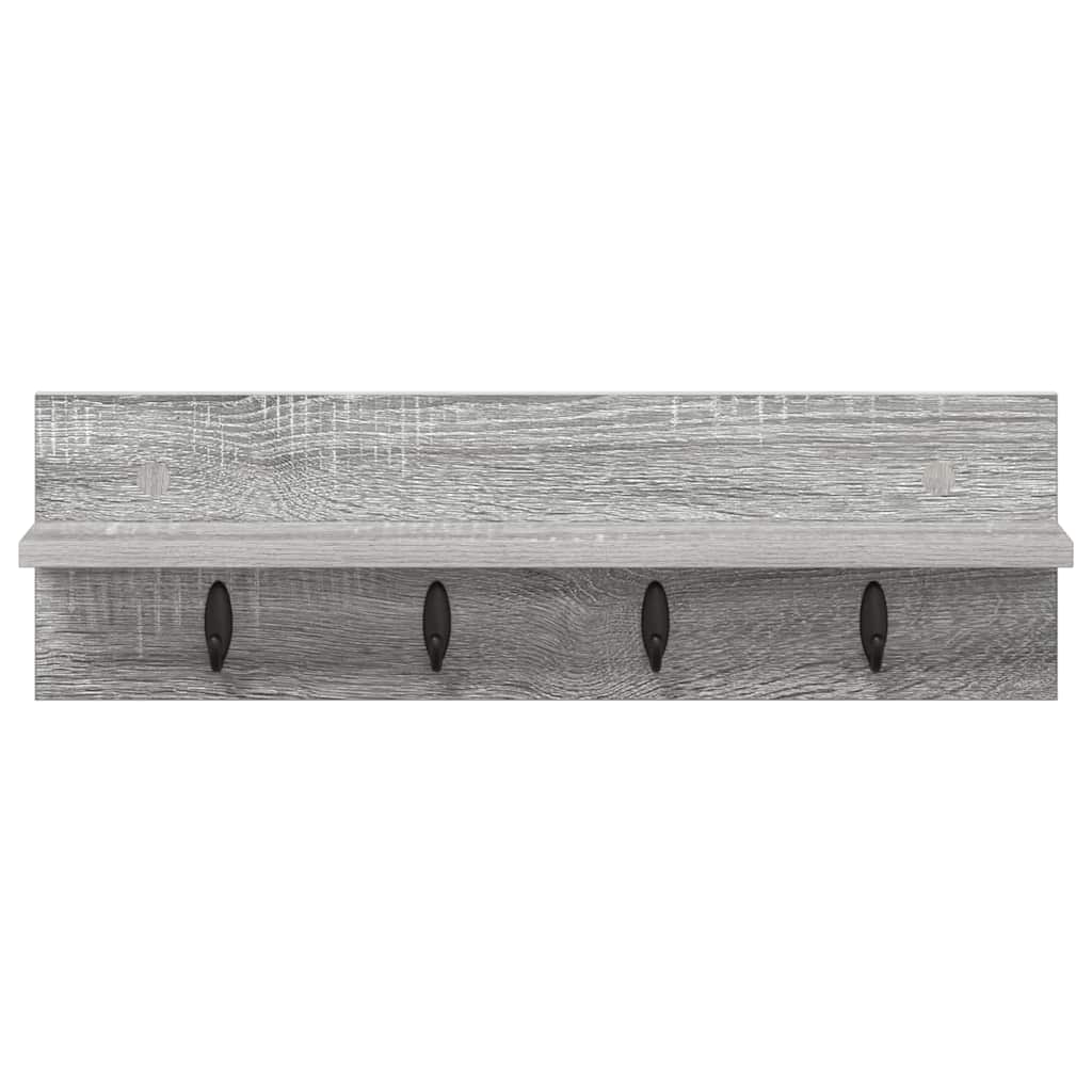 vidaXL Wall-Mounted Coat Rack Grey Sonoma 60 x 10.5 x 18 cm