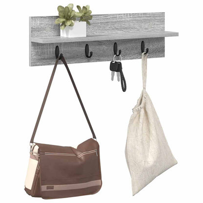 vidaXL Wall-Mounted Coat Rack Wall-Mounted Grey Sonoma Engineered wood