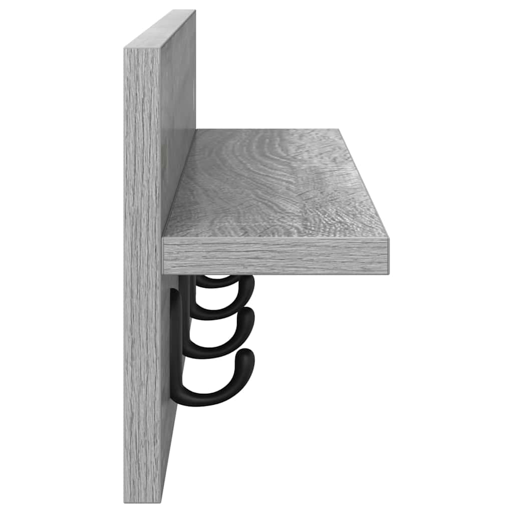 vidaXL Wall-Mounted Coat Rack Wall-Mounted Grey Sonoma Engineered wood