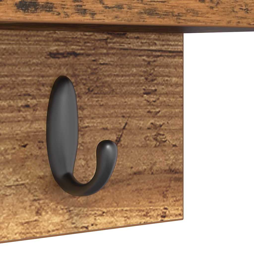 vidaXL Wall-Mounted Coat Rack Wall-mounted Old Wood 60 x 10.5 x 18 cm