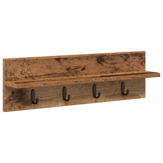 vidaXL Wall-Mounted Coat Rack Wall-mounted Old Wood 60 x 10.5 x 18 cm