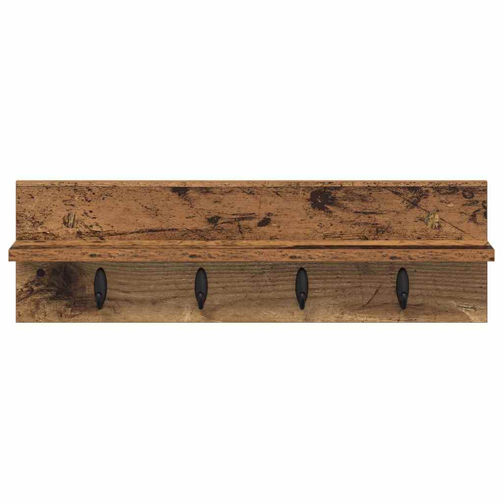 vidaXL Wall-Mounted Coat Rack Wall-mounted Old Wood 60 x 10.5 x 18 cm