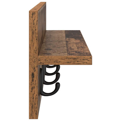 vidaXL Wall-Mounted Coat Rack Wall-mounted Old Wood 60 x 10.5 x 18 cm
