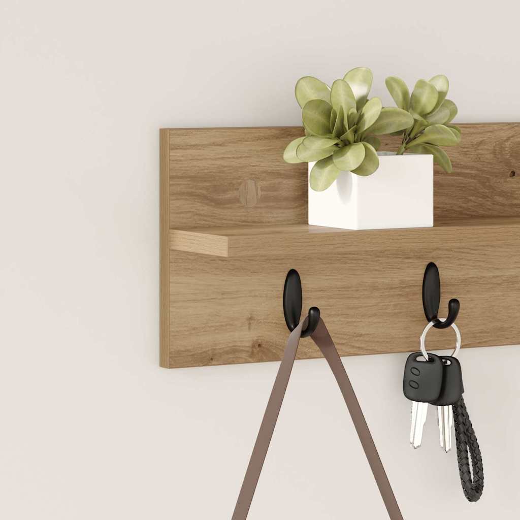 vidaXL Wall-Mounted Coat Rack Wall-Mounted Artisan Oak Engineered wood