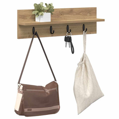 vidaXL Wall-Mounted Coat Rack Wall-Mounted Artisan Oak Engineered wood