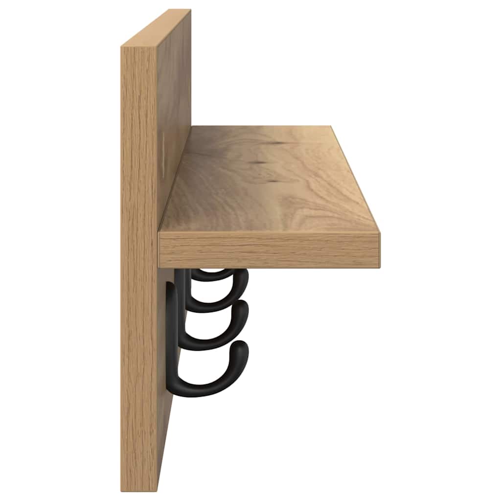vidaXL Wall-Mounted Coat Rack Wall-Mounted Artisan Oak Engineered wood