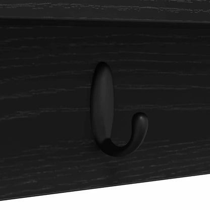 vidaXL Wall-Mounted Coat Rack Wall-mounted Black Oak 80 x 10.5 x 18 cm