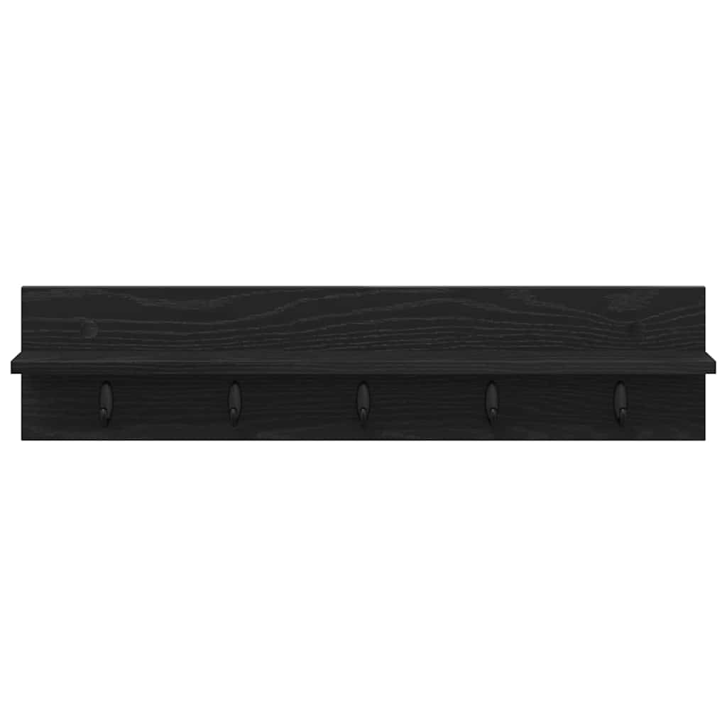 vidaXL Wall-Mounted Coat Rack Wall-mounted Black Oak 80 x 10.5 x 18 cm