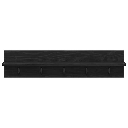 vidaXL Wall-Mounted Coat Rack Wall-mounted Black Oak 80 x 10.5 x 18 cm