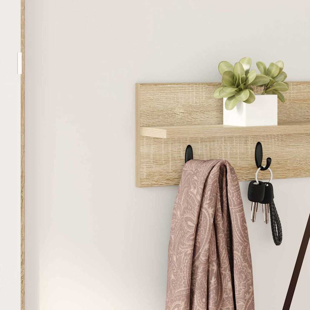 vidaXL Wall-Mounted Coat Rack Sonoma Oak 80 x 10.5 x 18 cm
