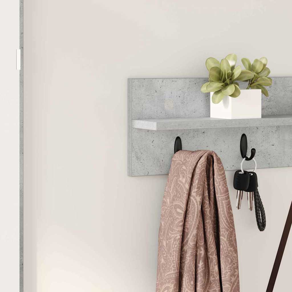 vidaXL Wall-Mounted Coat Rack Wall-Mounted Concrete Grey