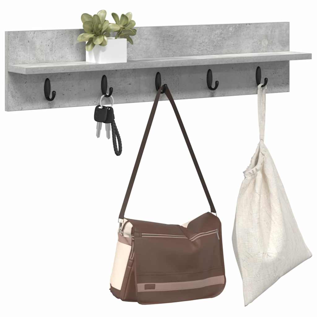 vidaXL Wall-Mounted Coat Rack Wall-Mounted Concrete Grey