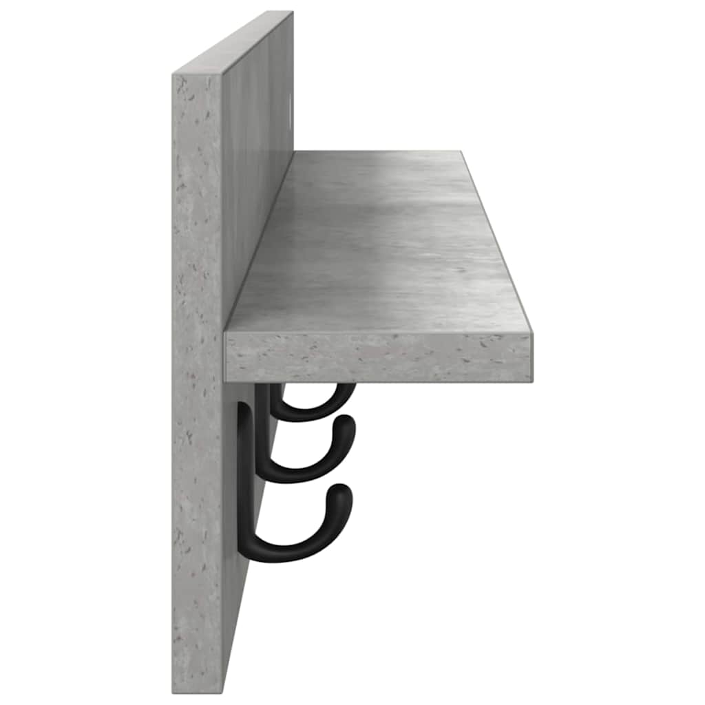 vidaXL Wall-Mounted Coat Rack Wall-Mounted Concrete Grey