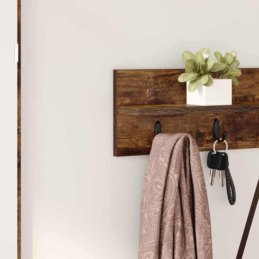 vidaXL Wall-Mounted Coat Rack Wall-Mounted Smoked Oak Engineered wood