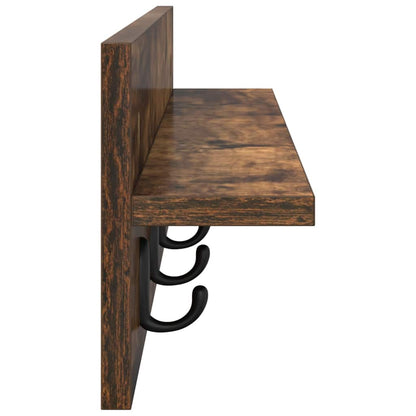vidaXL Wall-Mounted Coat Rack Wall-Mounted Smoked Oak Engineered wood