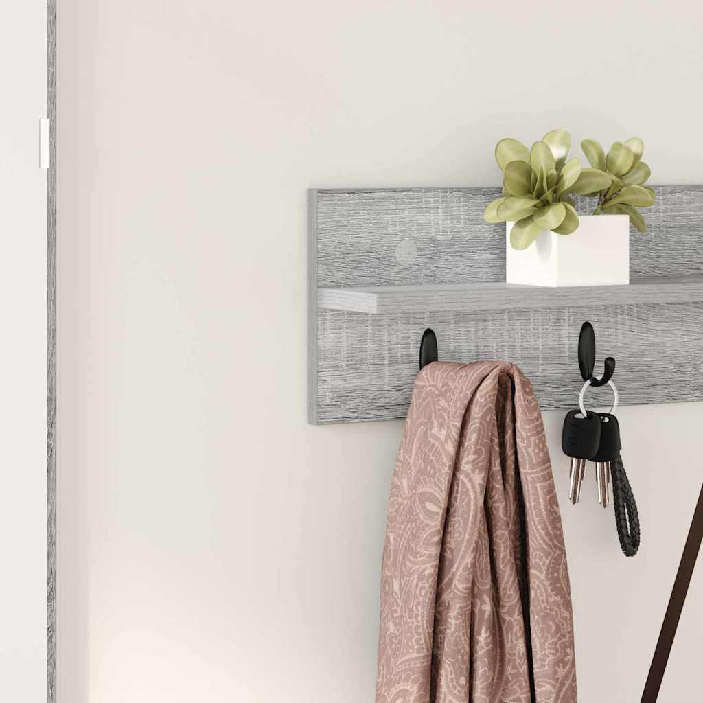 vidaXL Wall-Mounted Coat Rack Wall-Mounted Grey Sonoma Engineered wood