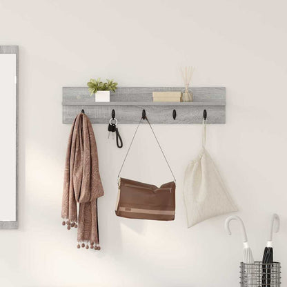 vidaXL Wall-Mounted Coat Rack Wall-Mounted Grey Sonoma Engineered wood