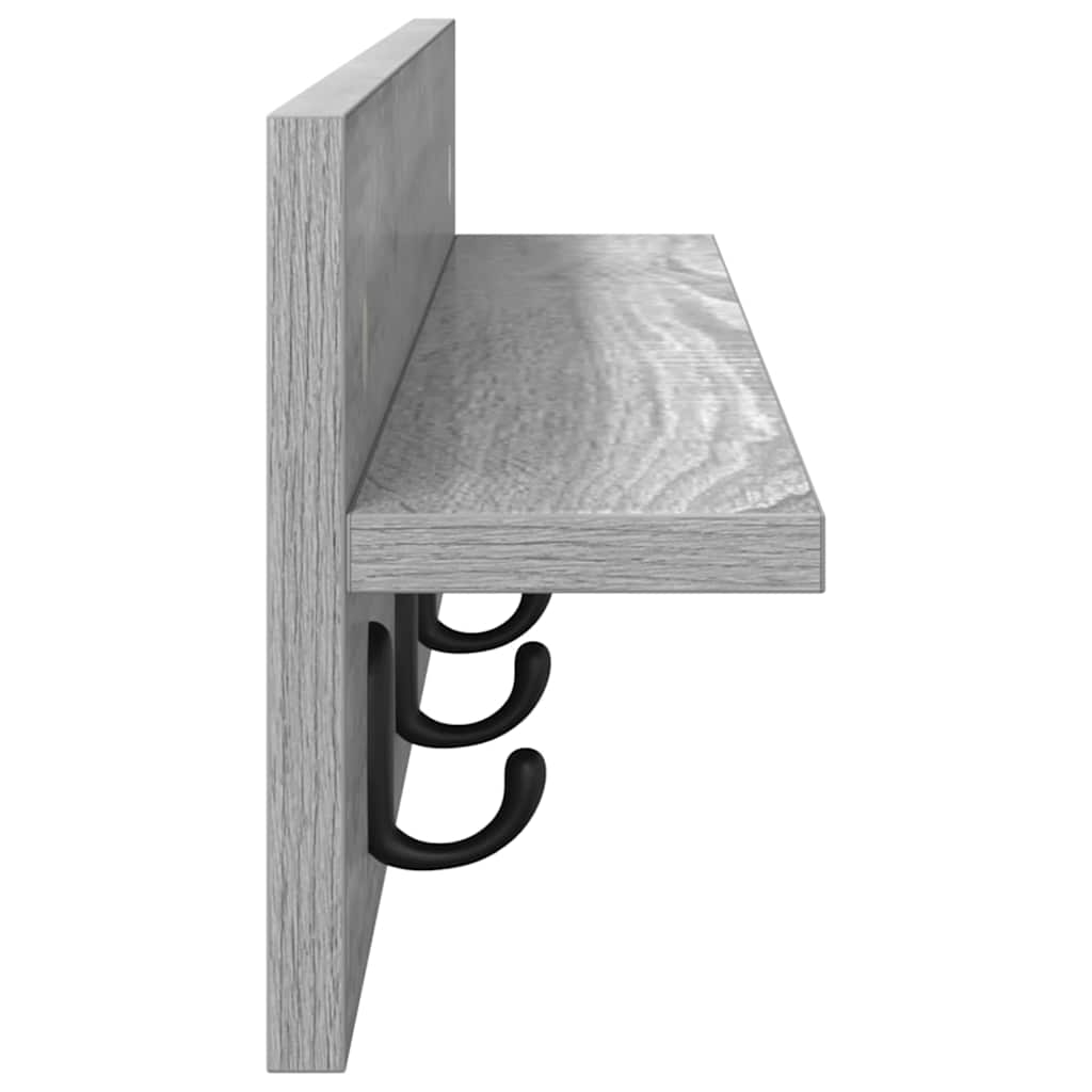 vidaXL Wall-Mounted Coat Rack Grey Sonoma 80 x 10.5 x 18 cm