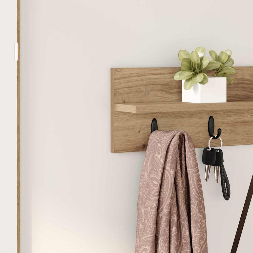 vidaXL Wall-Mounted Coat Rack Artisan Oak 80 x 10.5 x 18 cm