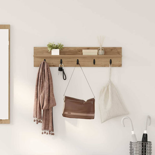 vidaXL Wall-Mounted Coat Rack Artisan Oak 80 x 10.5 x 18 cm