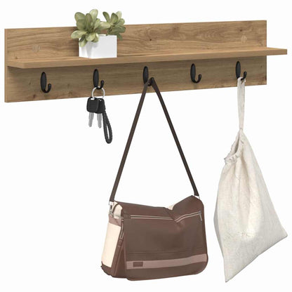 vidaXL Wall-Mounted Coat Rack Artisan Oak 80 x 10.5 x 18 cm