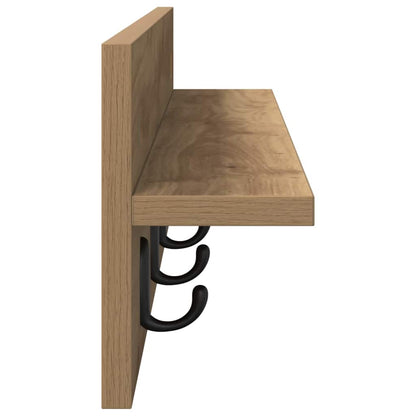 vidaXL Wall-Mounted Coat Rack Artisan Oak 80 x 10.5 x 18 cm