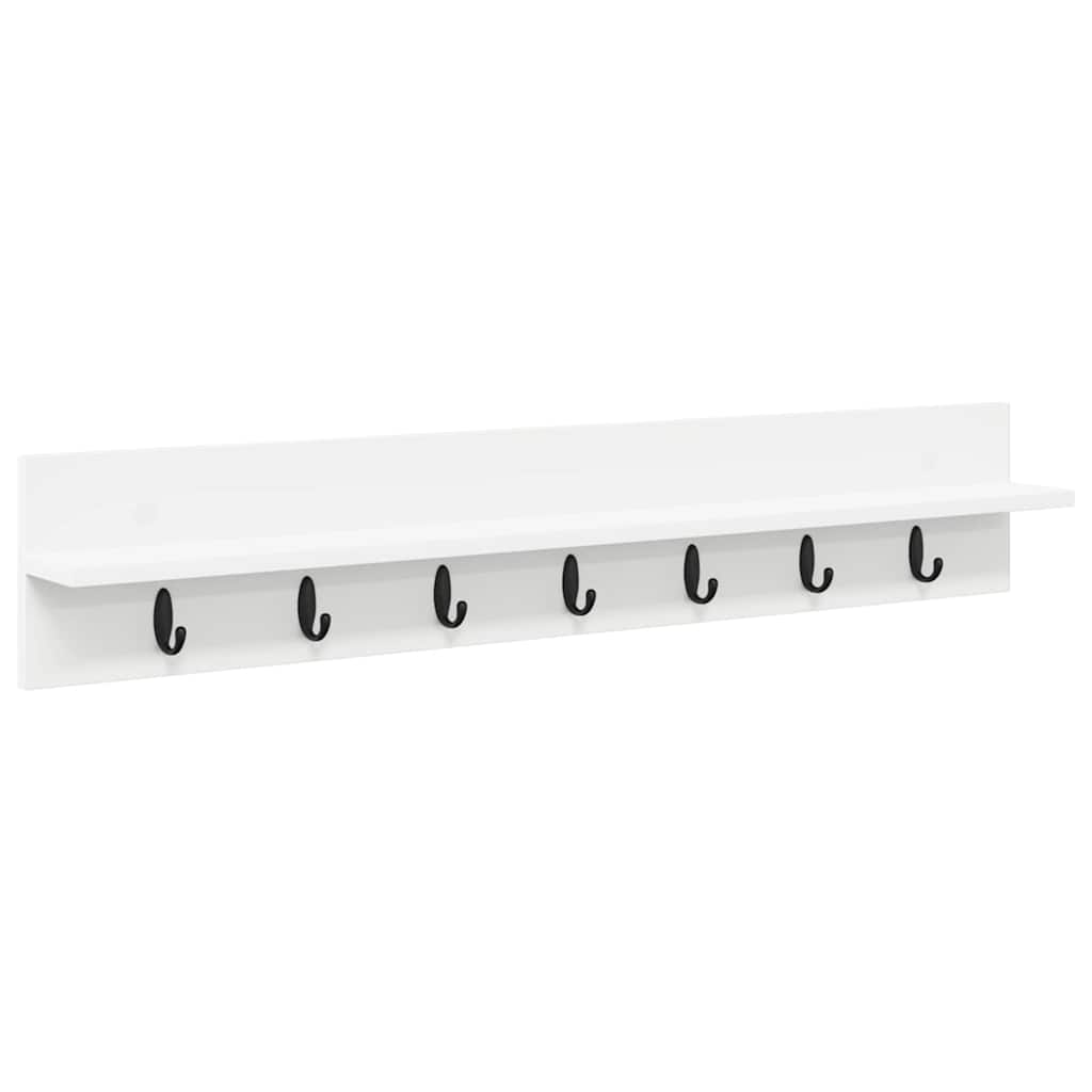 vidaXL Wall-Mounted Coat Rack White 100 x 10.5 x 18 cm Engineered wood