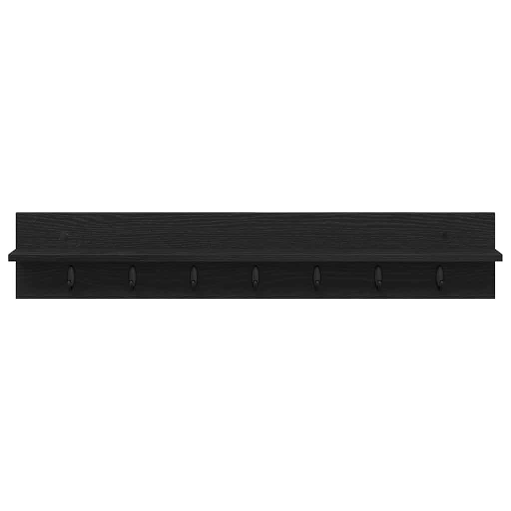 vidaXL Wall-Mounted Coat Rack Black Oak 100 x 10.5 x 18 cm