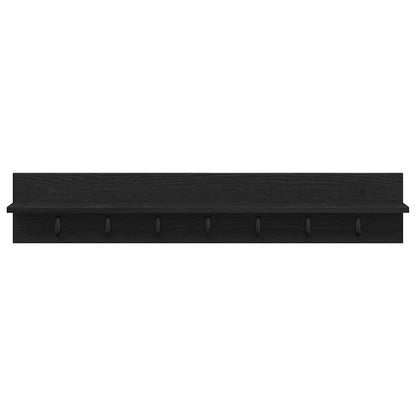 vidaXL Wall-Mounted Coat Rack Black Oak 100 x 10.5 x 18 cm