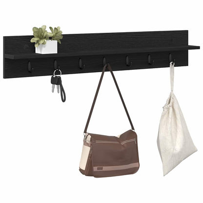 vidaXL Wall-Mounted Coat Rack Black Oak 100 x 10.5 x 18 cm