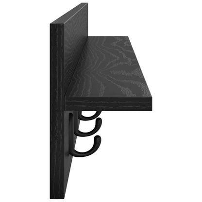 vidaXL Wall-Mounted Coat Rack Black Oak 100 x 10.5 x 18 cm
