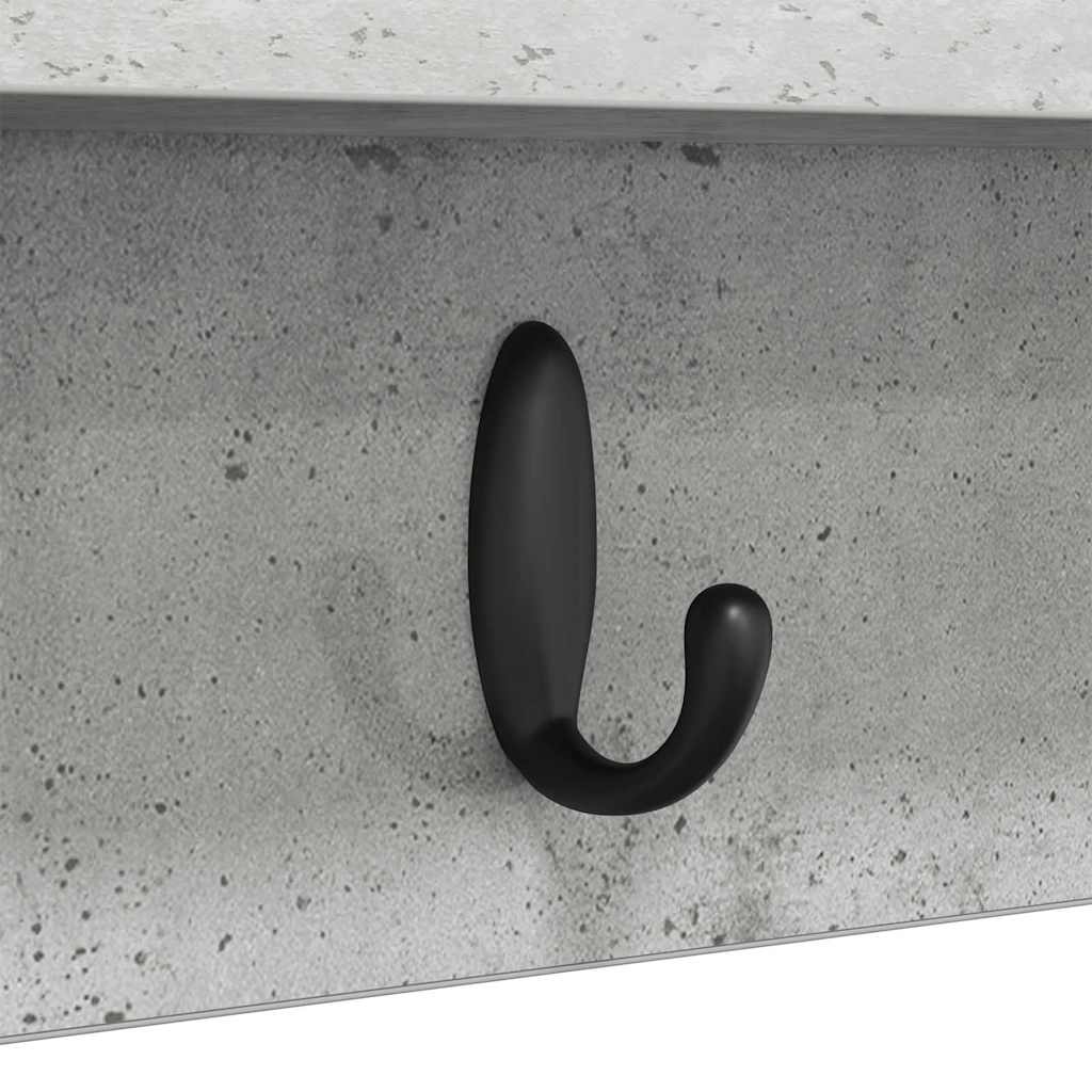 vidaXL Wall-Mounted Coat Rack Concrete Grey 100 x 10.5 x 18 cm