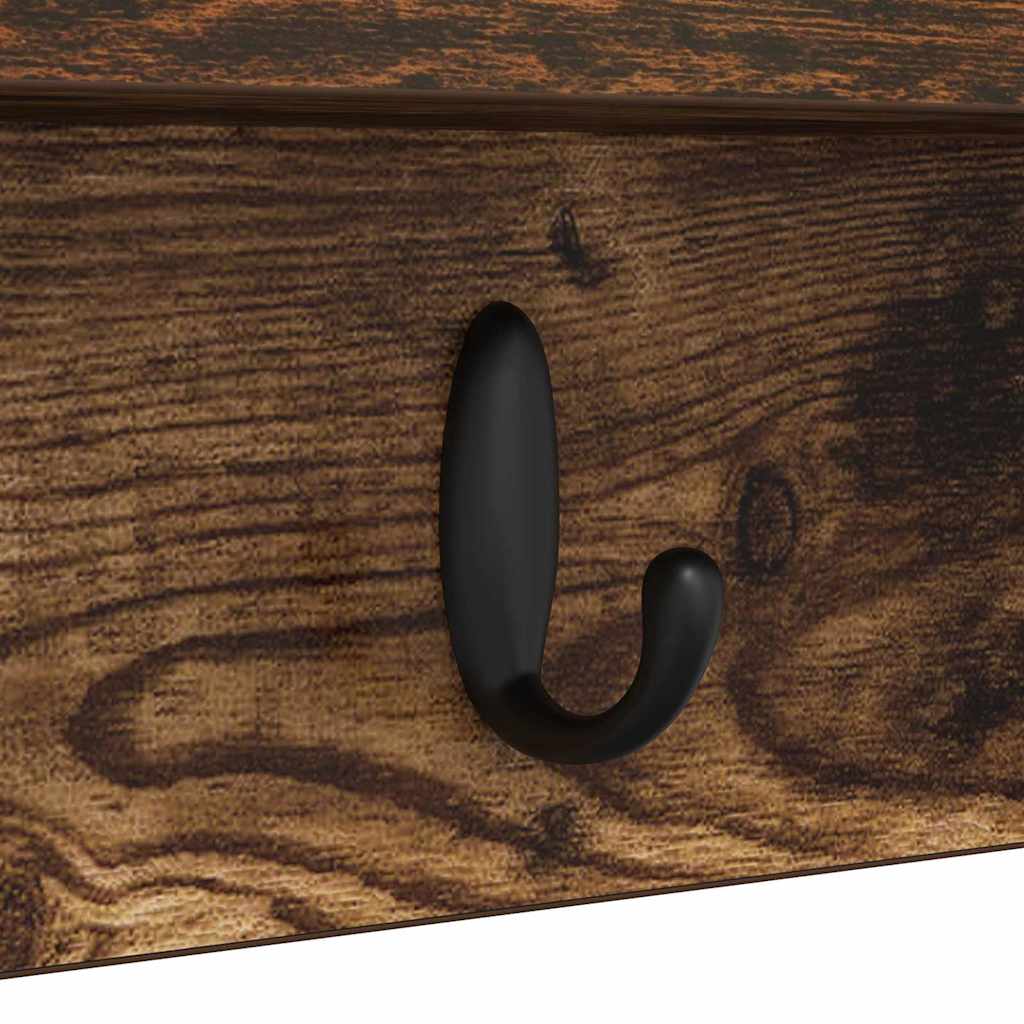 vidaXL Wall-Mounted Coat Rack Smoked Oak 100 x 10.5 x 18 cm