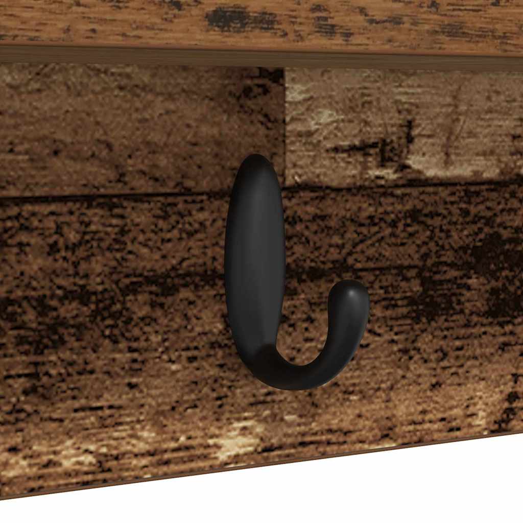 vidaXL Wall-Mounted Coat Rack Wall-mounted Old Wood 100 x 10.5 x 18 cm