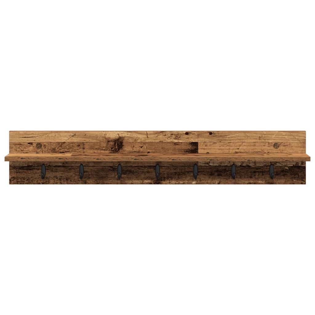 vidaXL Wall-Mounted Coat Rack Wall-mounted Old Wood 100 x 10.5 x 18 cm
