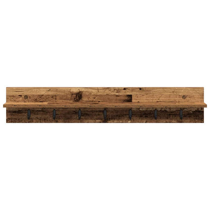 vidaXL Wall-Mounted Coat Rack Wall-mounted Old Wood 100 x 10.5 x 18 cm