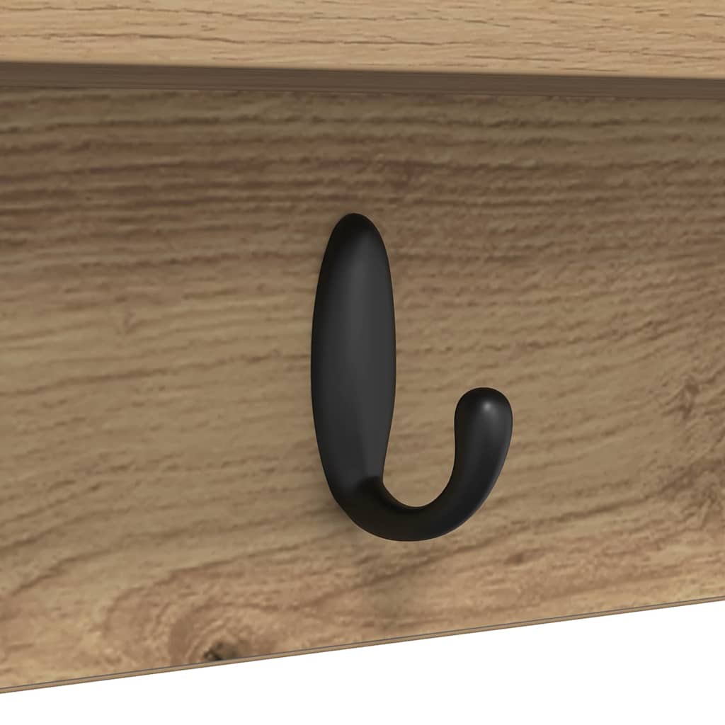 vidaXL Wall-Mounted Coat Rack Artisan Oak 100 x 10.5 x 18 cm