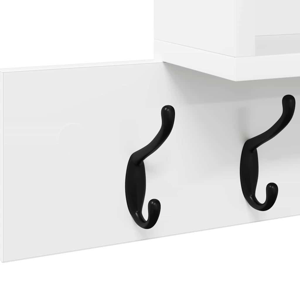 vidaXL Wall-Mounted Coat Rack Wall-Mounted White 100 x 12 x 43.5 cm