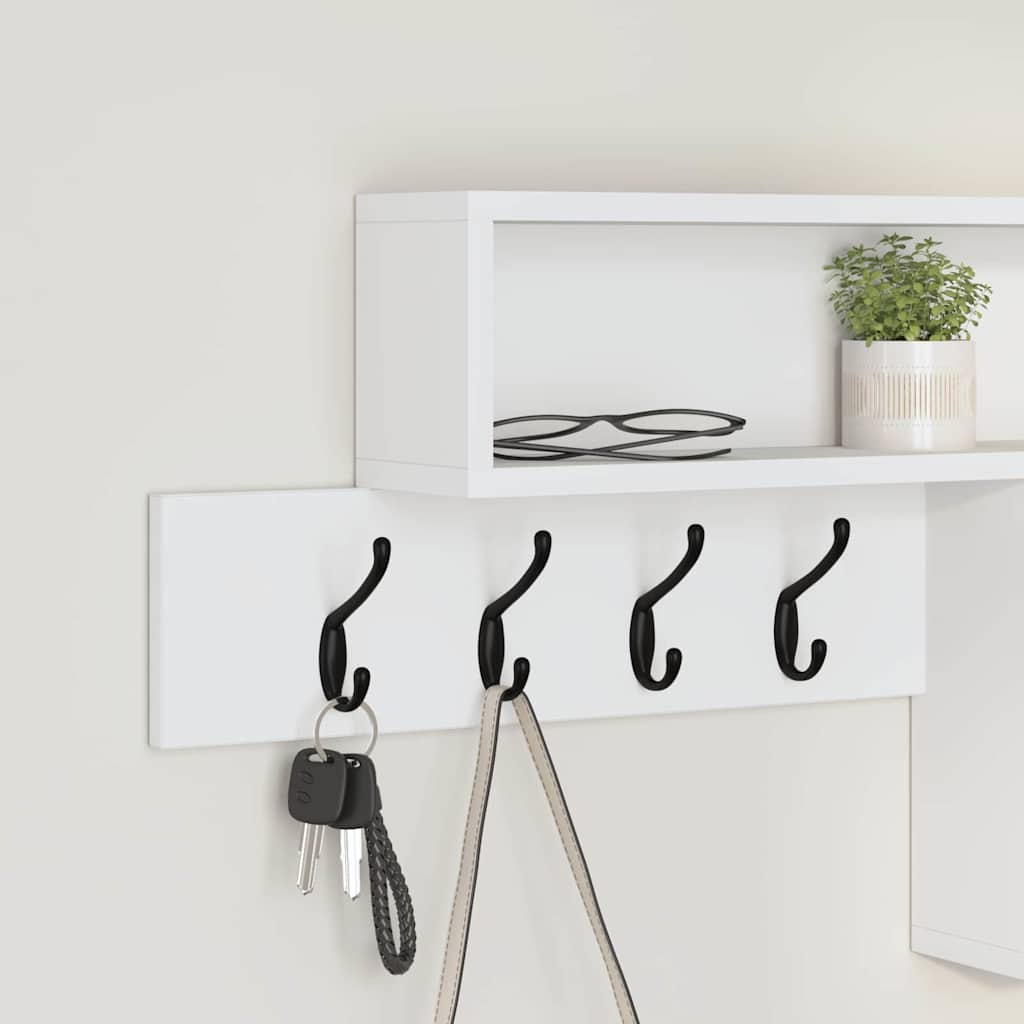 vidaXL Wall-Mounted Coat Rack Wall-Mounted White 100 x 12 x 43.5 cm