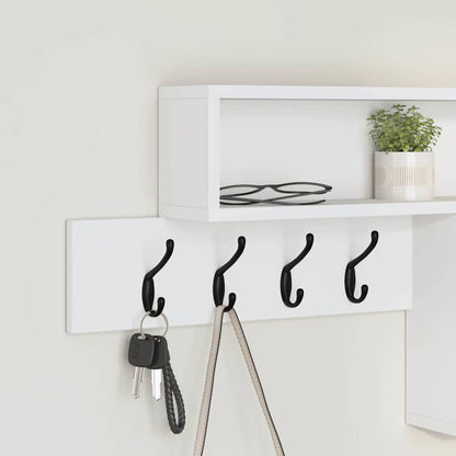 vidaXL Wall-Mounted Coat Rack Wall-Mounted White 100 x 12 x 43.5 cm