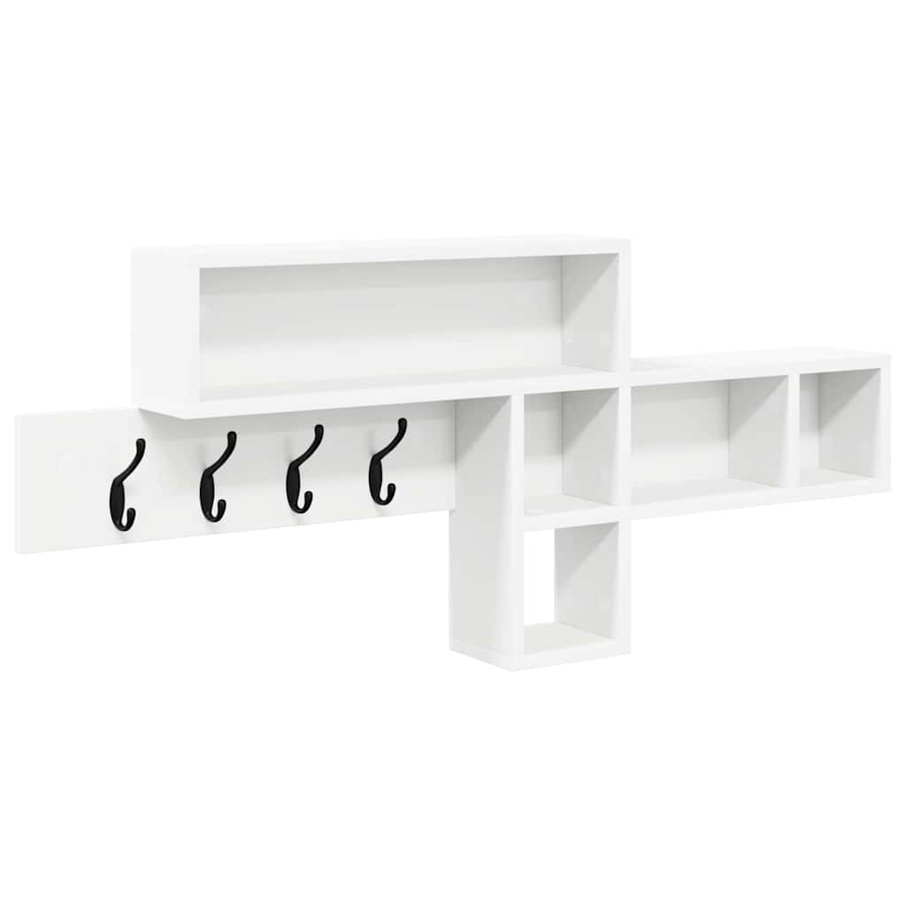 vidaXL Wall-Mounted Coat Rack Wall-Mounted White 100 x 12 x 43.5 cm