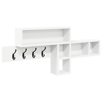 vidaXL Wall-Mounted Coat Rack Wall-Mounted White 100 x 12 x 43.5 cm