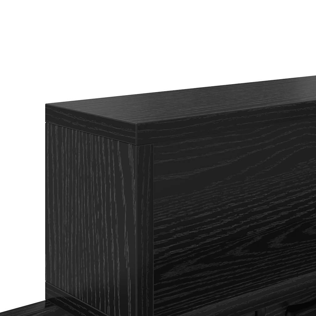 vidaXL Wall-Mounted Coat Rack with Shelf Black Oak 100 x 12 x 43.5 cm