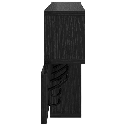 vidaXL Wall-Mounted Coat Rack with Shelf Black Oak 100 x 12 x 43.5 cm