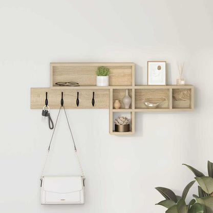 vidaXL Wall-Mounted Coat Rack Wall-Mounted Sonoma Oak Engineered wood